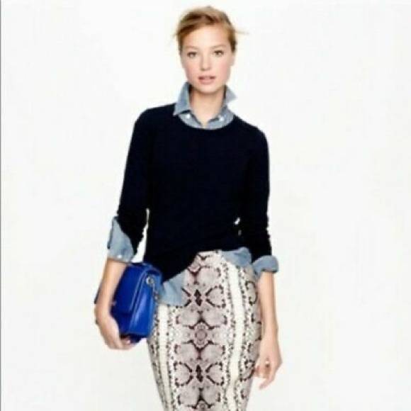 J.Crew No.2 Pencil Skirt in Python Print - Picture 7 of 7
